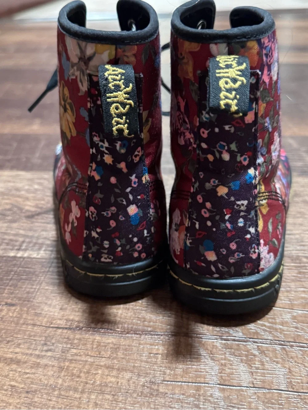 Dr. Martens Shoreditch Canvas Floral Patchwork Boots 8